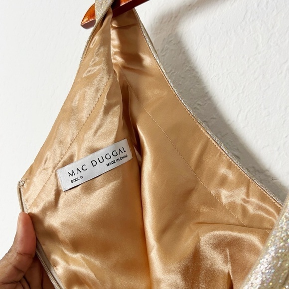 Mac Duggal Asymmetric Metallic Ruffle Gown - Picture 10 of 13